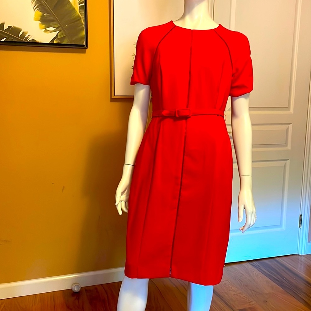 Fully lined red dress. Never worn. 39 inches from top to bottom.